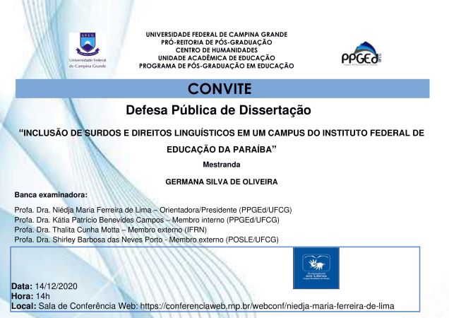 Arquivo:Cartaz de defesa de dissertação Germana Silva de Oliveira2.jpg